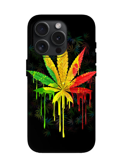 Dripping Rasta Leaf Edgy Statement Phone Case