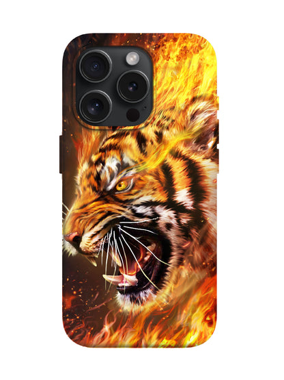 Flame Tiger Edgy Hardcore Tough Phone Case