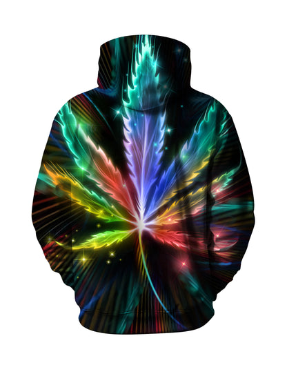 Rainbow Burst Cannabis Leaf 3D Hoodie Unisex Psychedelic Streetwear