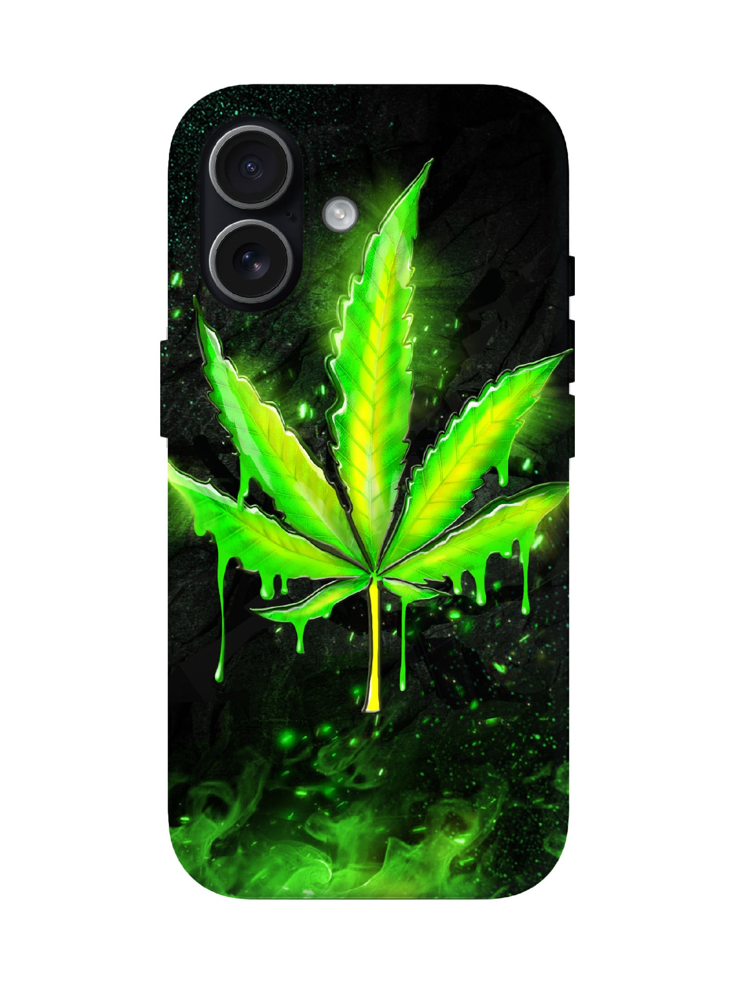 Neon Cannabis Leaf Edgy Statement Phone Case
