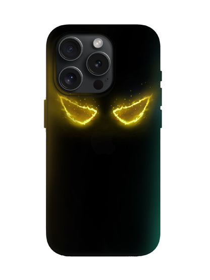 Glowing Yellow Eyes Flame Edgy Tough Phone Case