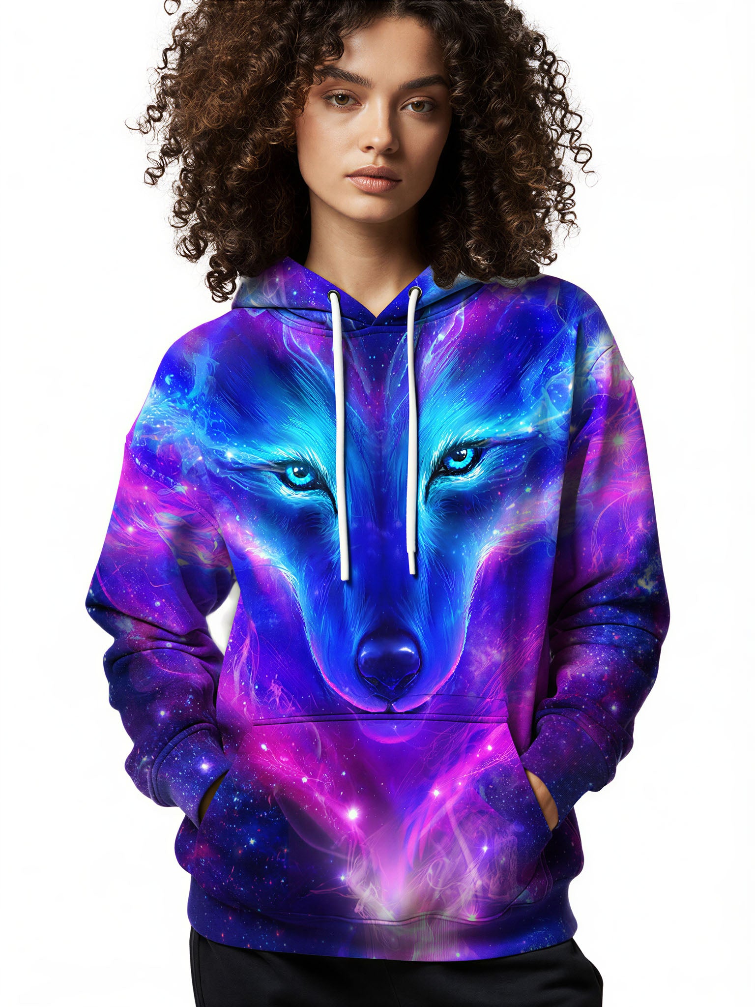 3D All Over Print Wolf Galaxy Cosmic Space Hoodie for Men Women