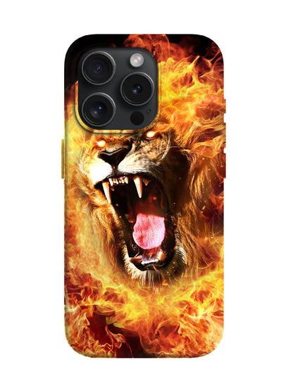 Flame Lion Edgy Hardcore Tough Phone Case