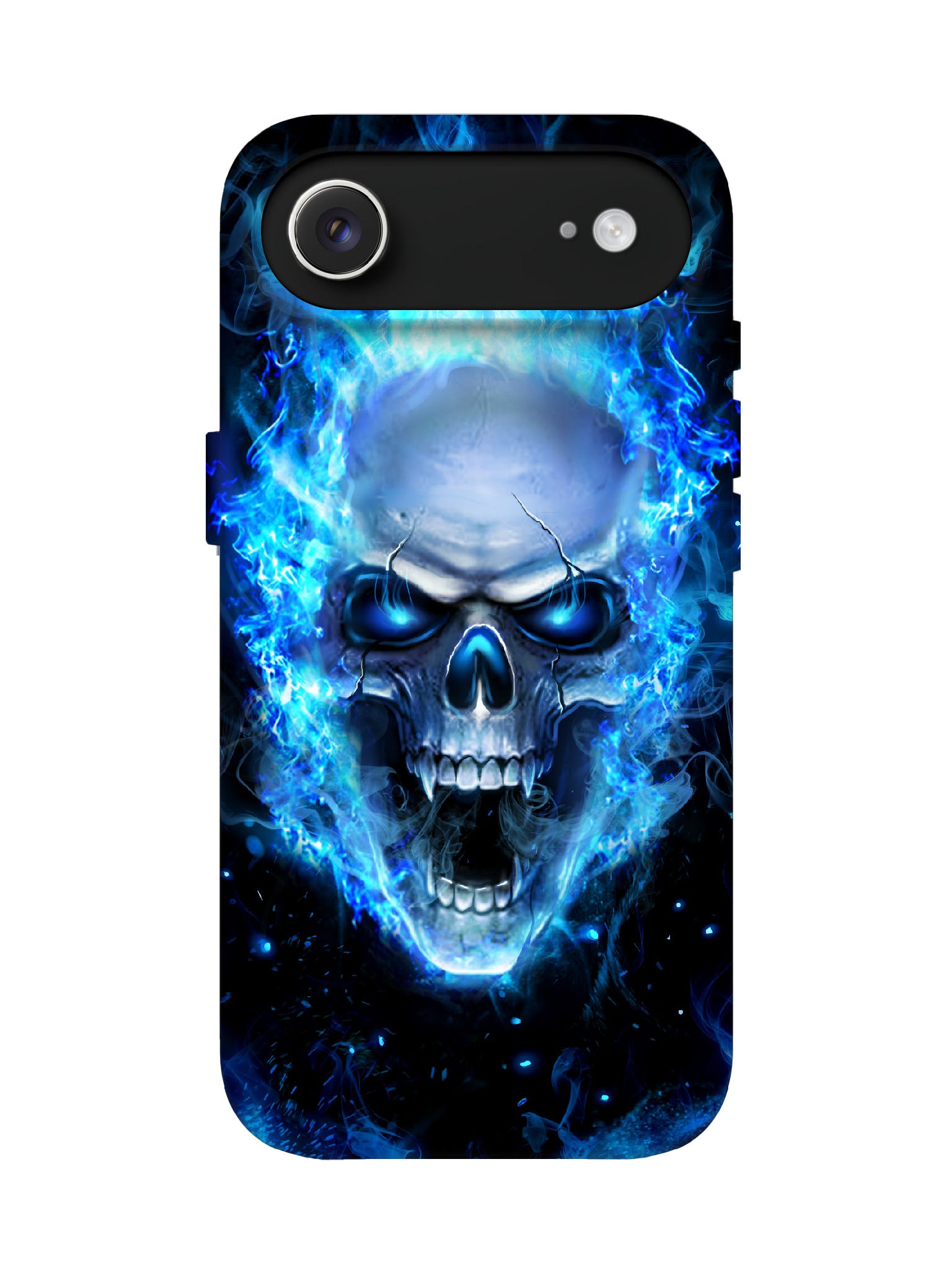Skull Flame Cyberpunk Edgy Tough Phone Case