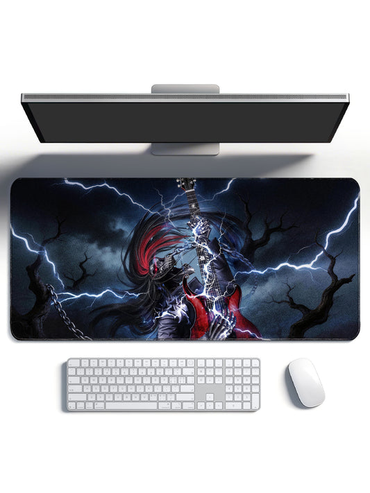 Rock Skeleton Guitarist with Lightning Gothic Desk Mat