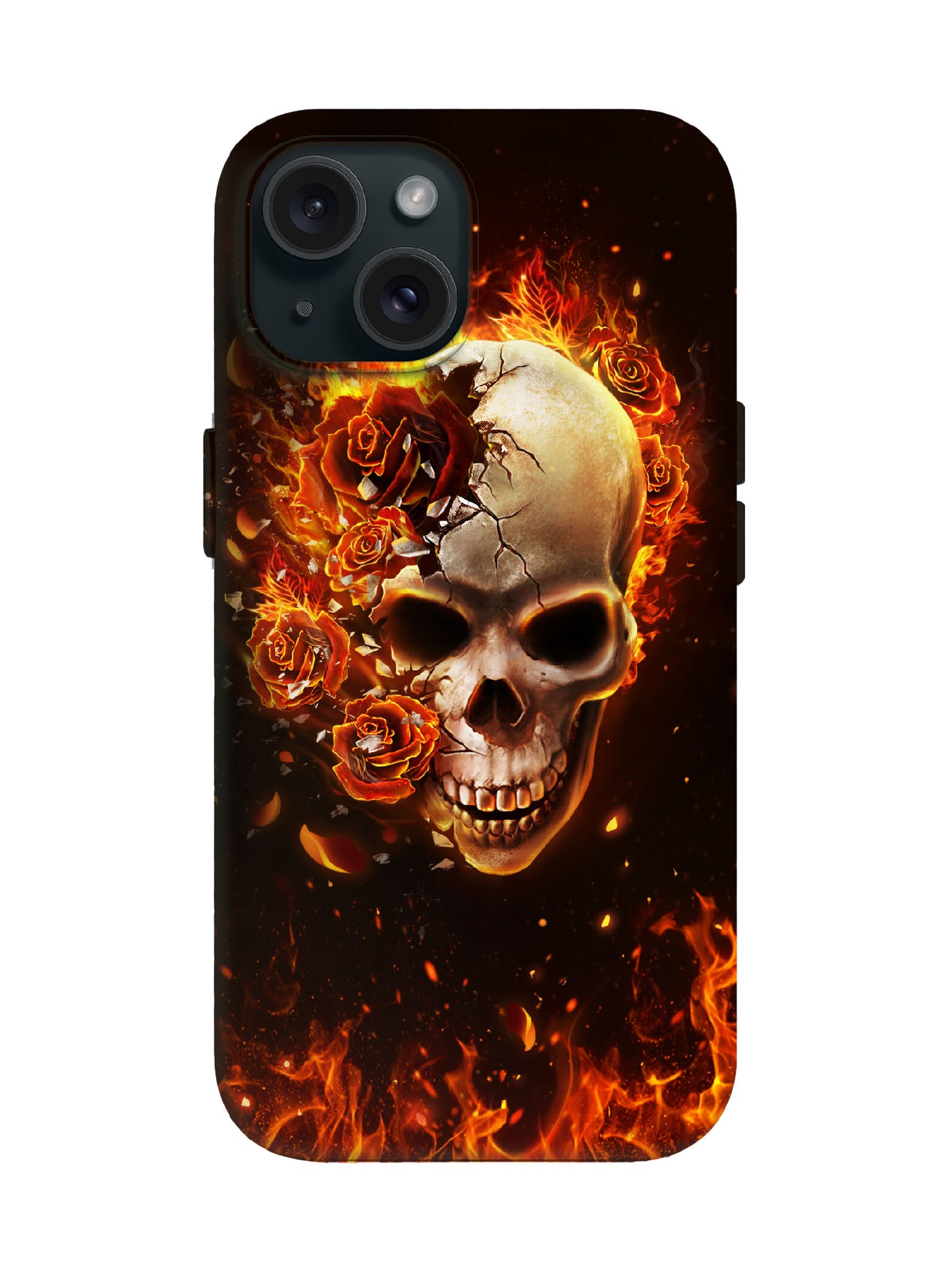 Skull and Flame Edgy Hardcore Tough Phone Case