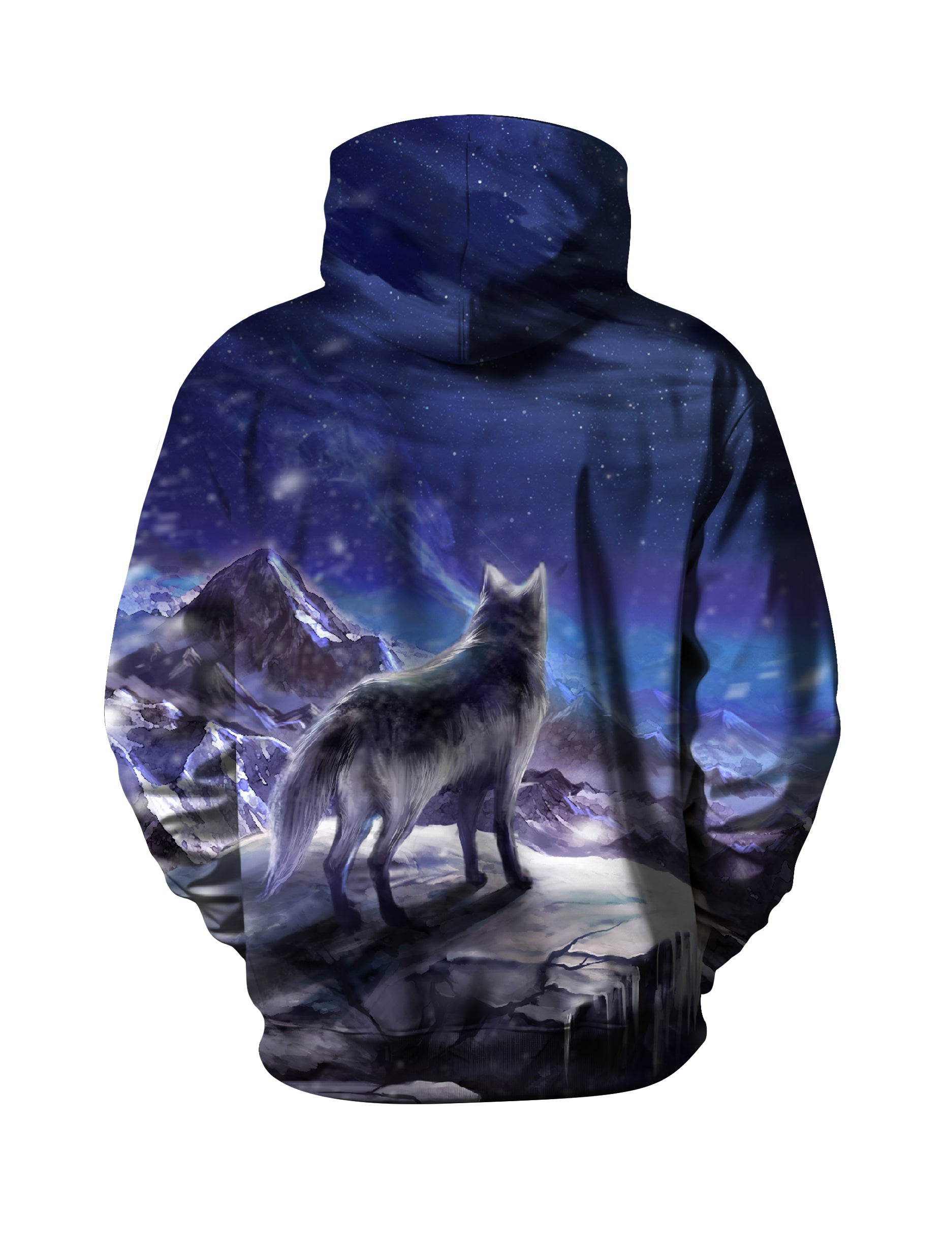 Wolf Mountain 3D All Over Print Hoodie for Men Women, Starry Night Graphic Pullover Sweatshirt