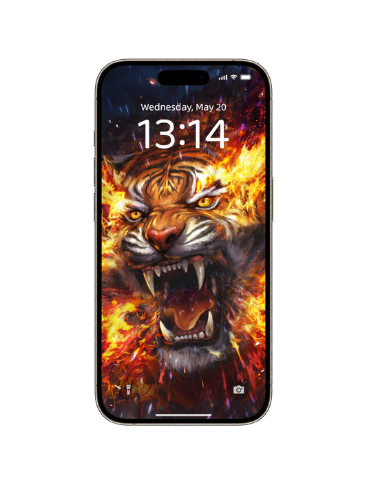 Inferno Tiger Roar Phone Wallpaper