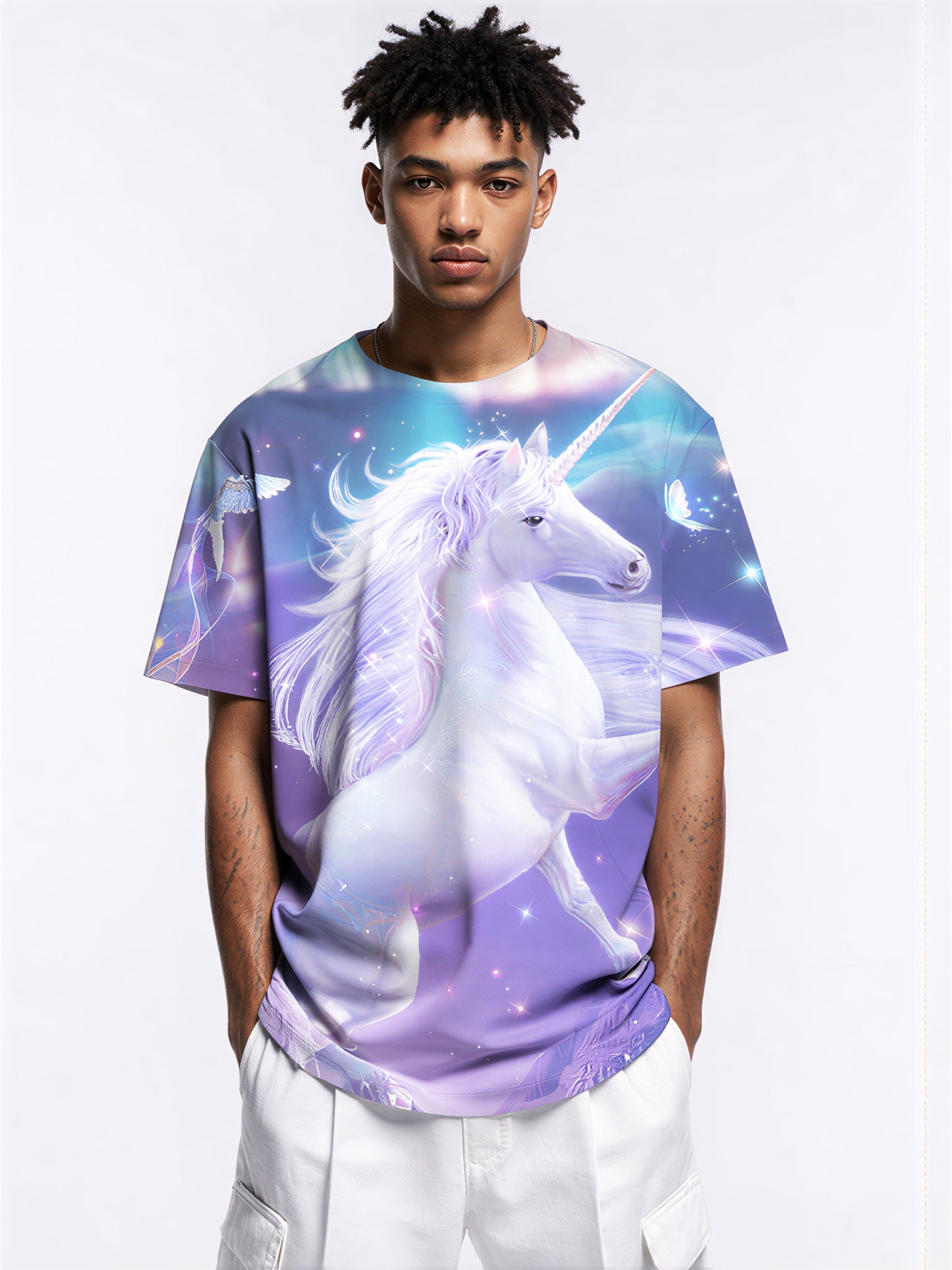 Unicorn 3D All Over Print T-Shirt for Men Women, Magical Fantasy Galaxy Design