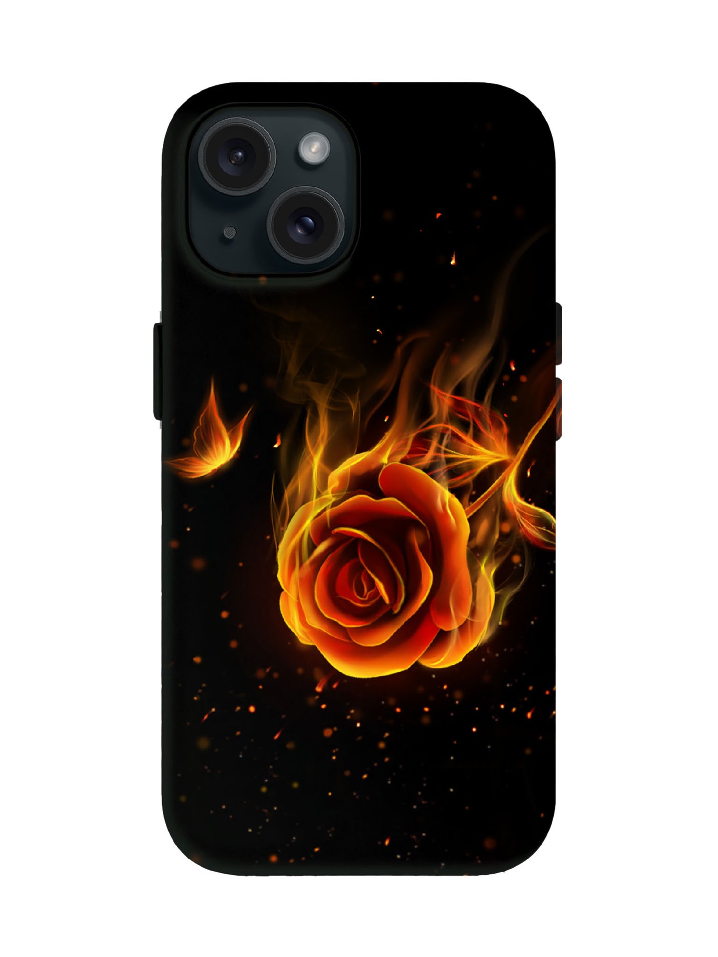 Flame Rose Edgy Cyberpunk Tough Phone Case