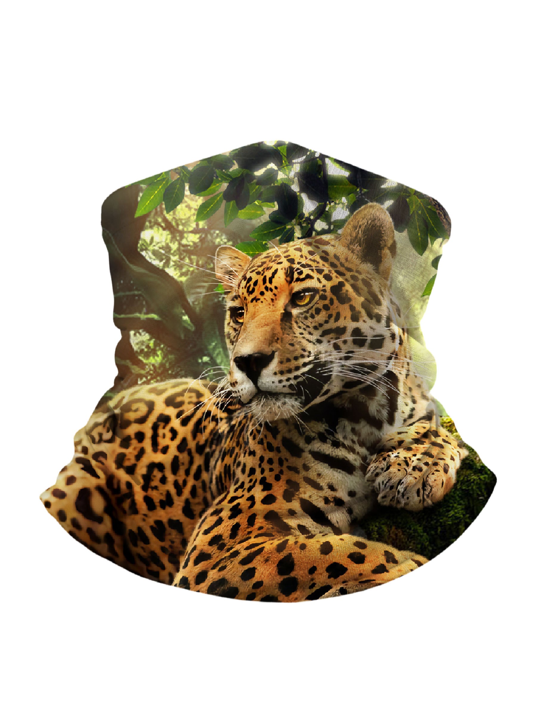 Realistic Jungle Leopard 3D All Over Print Neck Gaiter – Unisex Nature Aesthetic Face Mask
