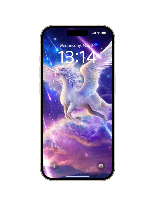 Rainbow Meteor Pegasus Phone Wallpaper