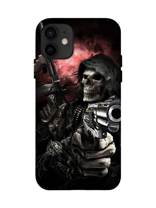 Skull with Guns Edgy Gothic Tough Phone Case