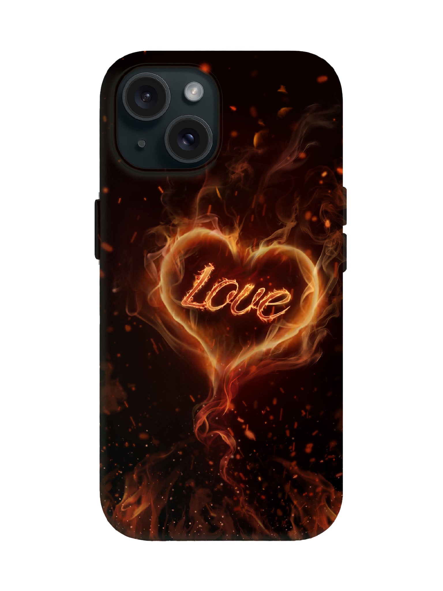 Flame Heart Edgy Tough Phone Case