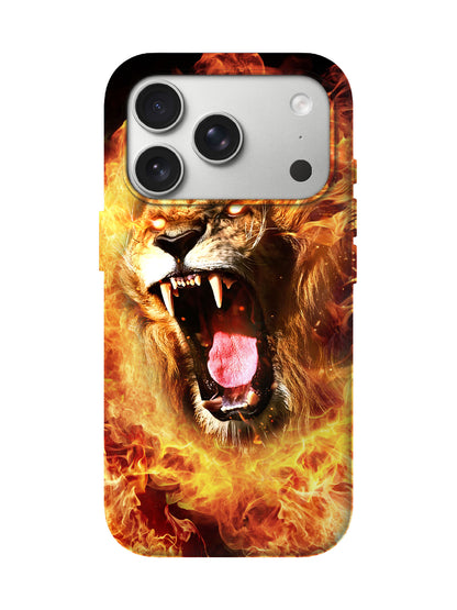 Flame Lion Edgy Hardcore Tough Phone Case