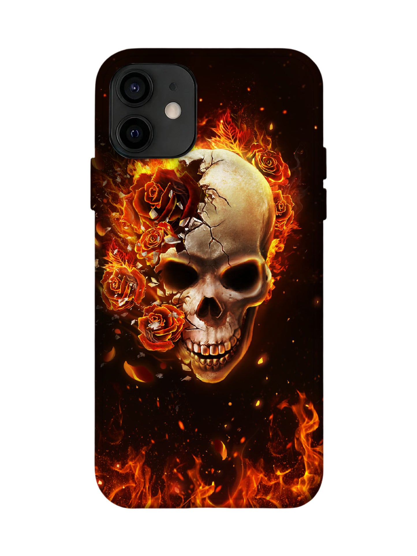 Skull and Flame Edgy Hardcore Tough Phone Case