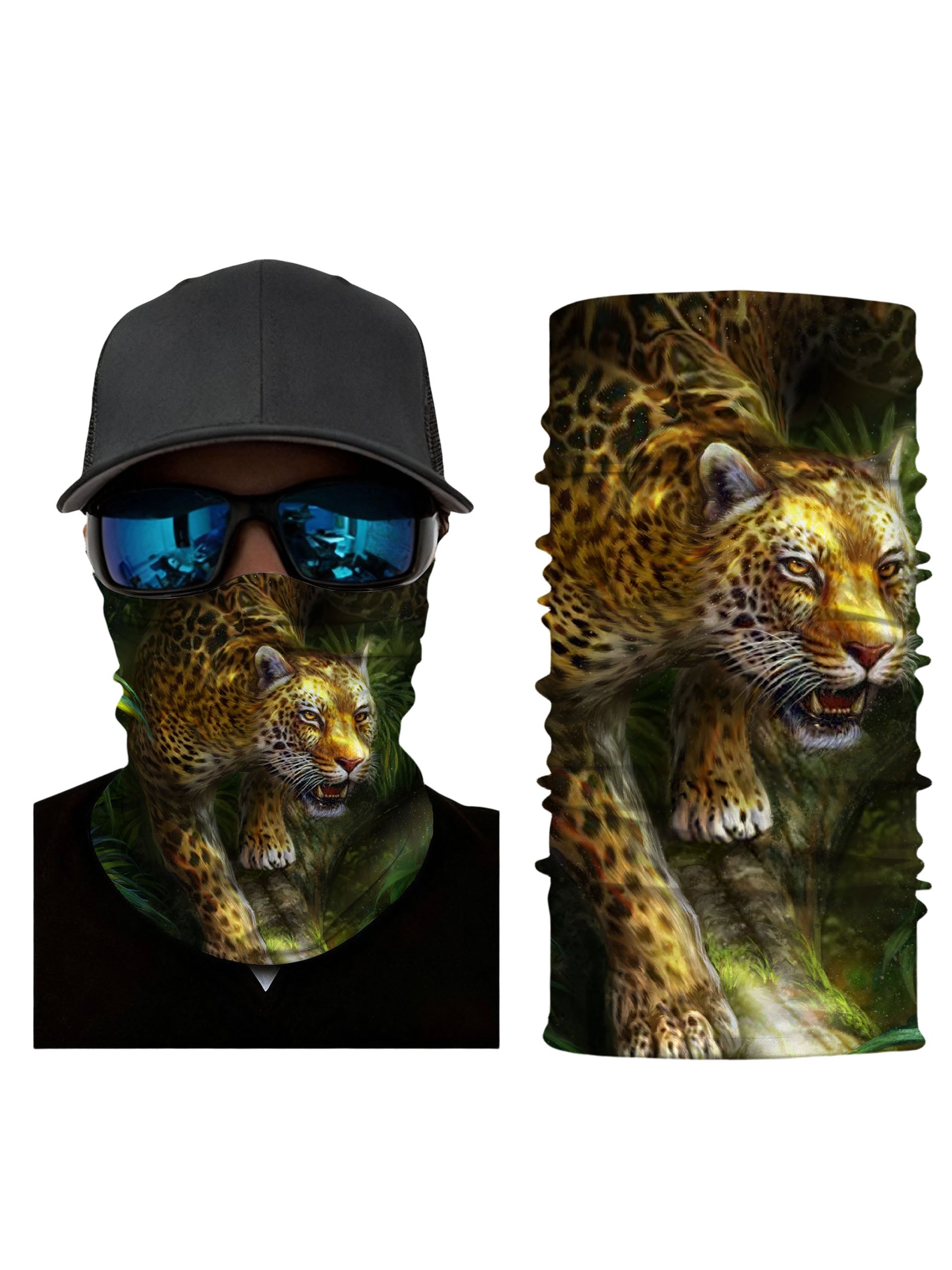Unisex 3D Hunting Leopard Neck Gaiter – Nature Aesthetic, Breathable for Outdoor Wear