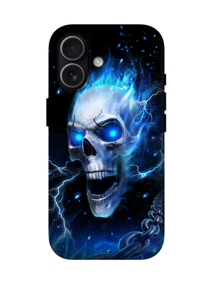 Futuristic Cyberpunk Skull Flame Lightning Tough Phone Case
