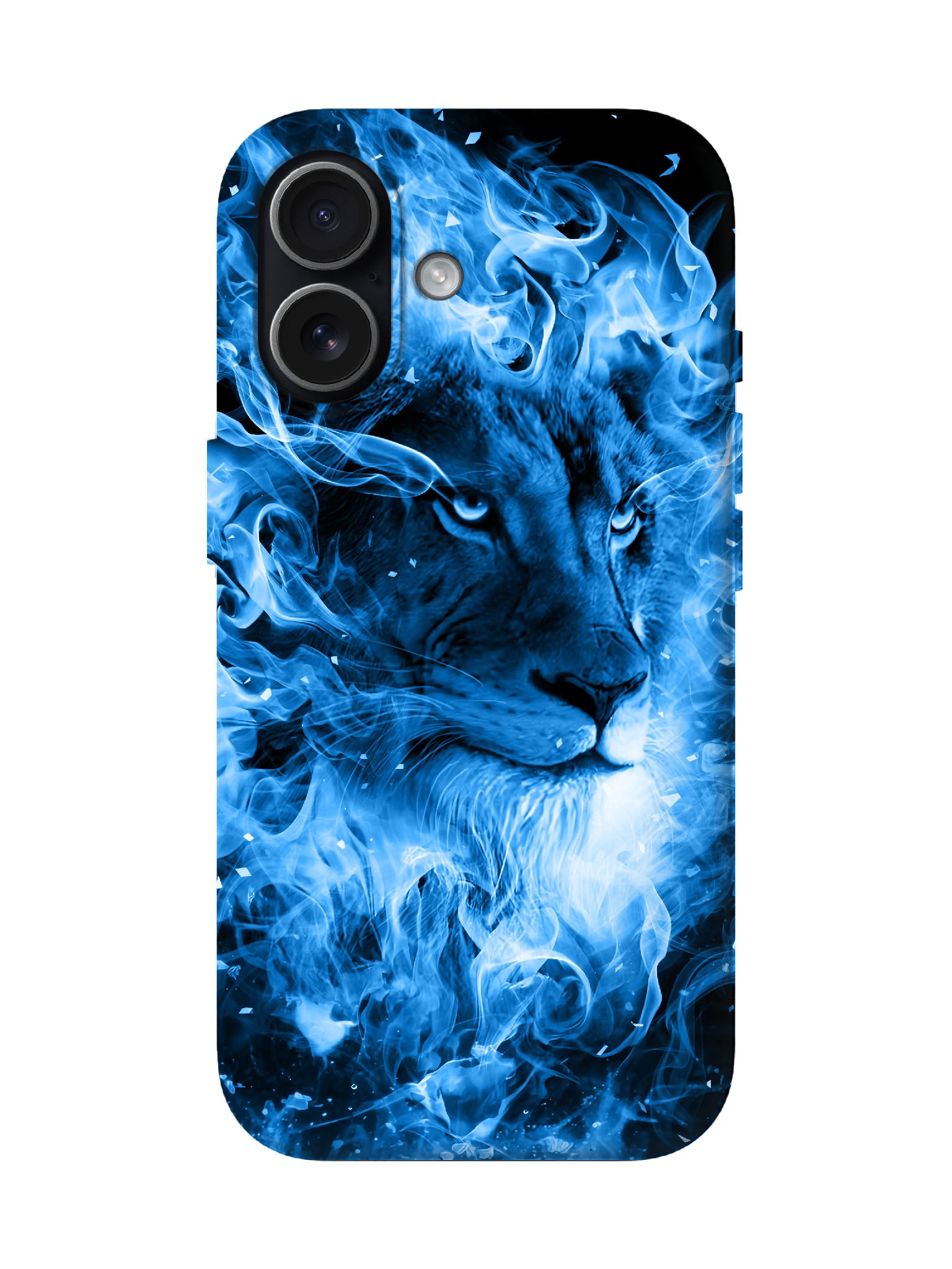 Blue Flame Lion Edgy Cyberpunk Tough Phone Case