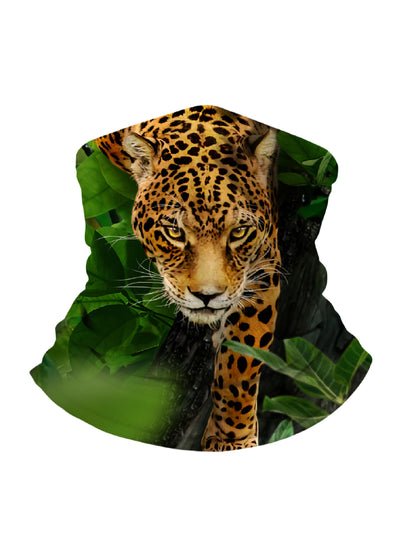 Unisex Pullover Hoodie with 3D All Over Print of Jungle Jaguar Amid Lush Green Foliage