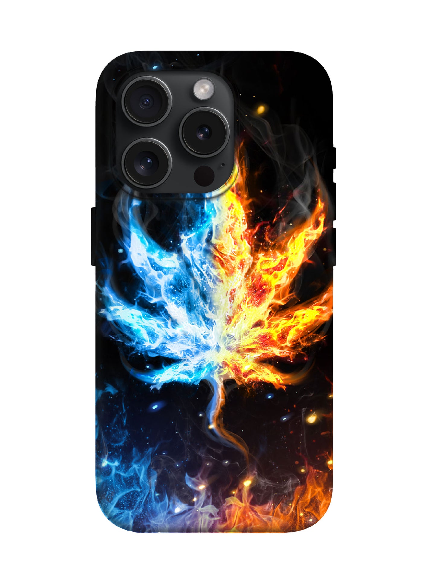 Flame and Ice Leaf Cyberpunk Tough Phone Case