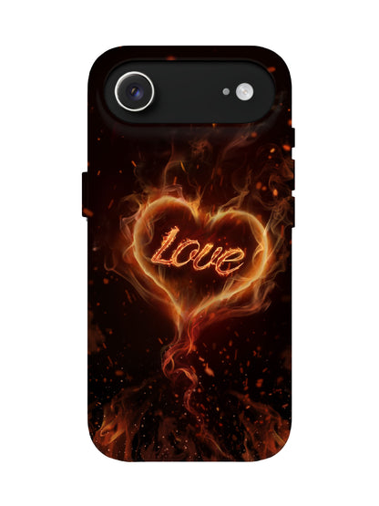Flame Heart Edgy Tough Phone Case