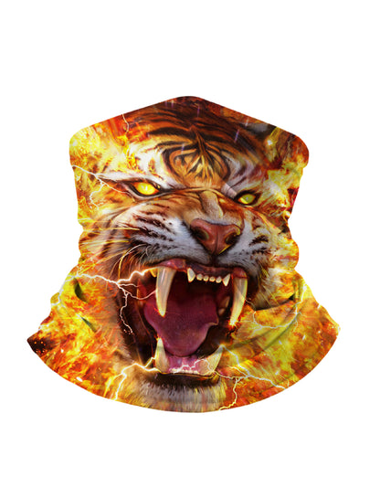 3D All Over Print Fiery Tiger Skull Graffiti Streetwear Unisex Breathable Soft Stretchy for Outdoor Use