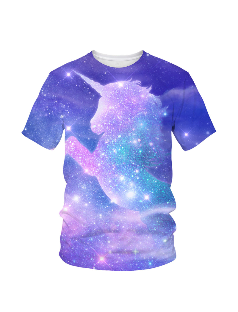 Unicorn Galaxy 3D All Over Print T-Shirt for Men Women Space Sparkle Cosmic Style