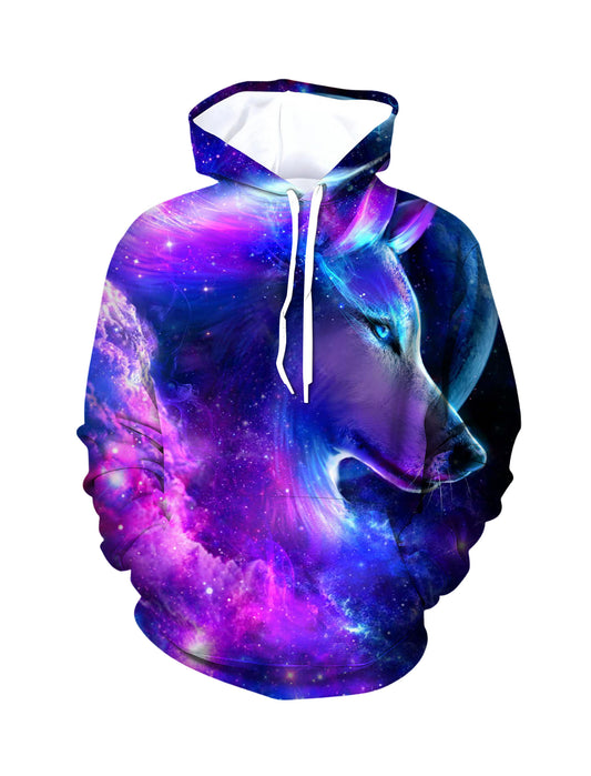 Galaxy Wolf 3D All Over Print Hoodie Unisex Soft Comfortable Pullover