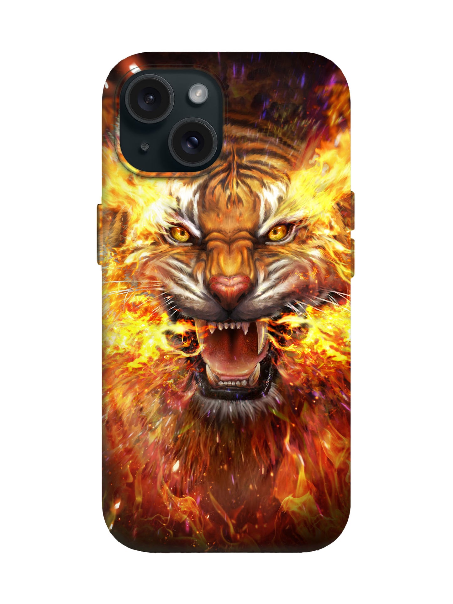 Flame Tiger Head Edgy Hardcore Tough Phone Case