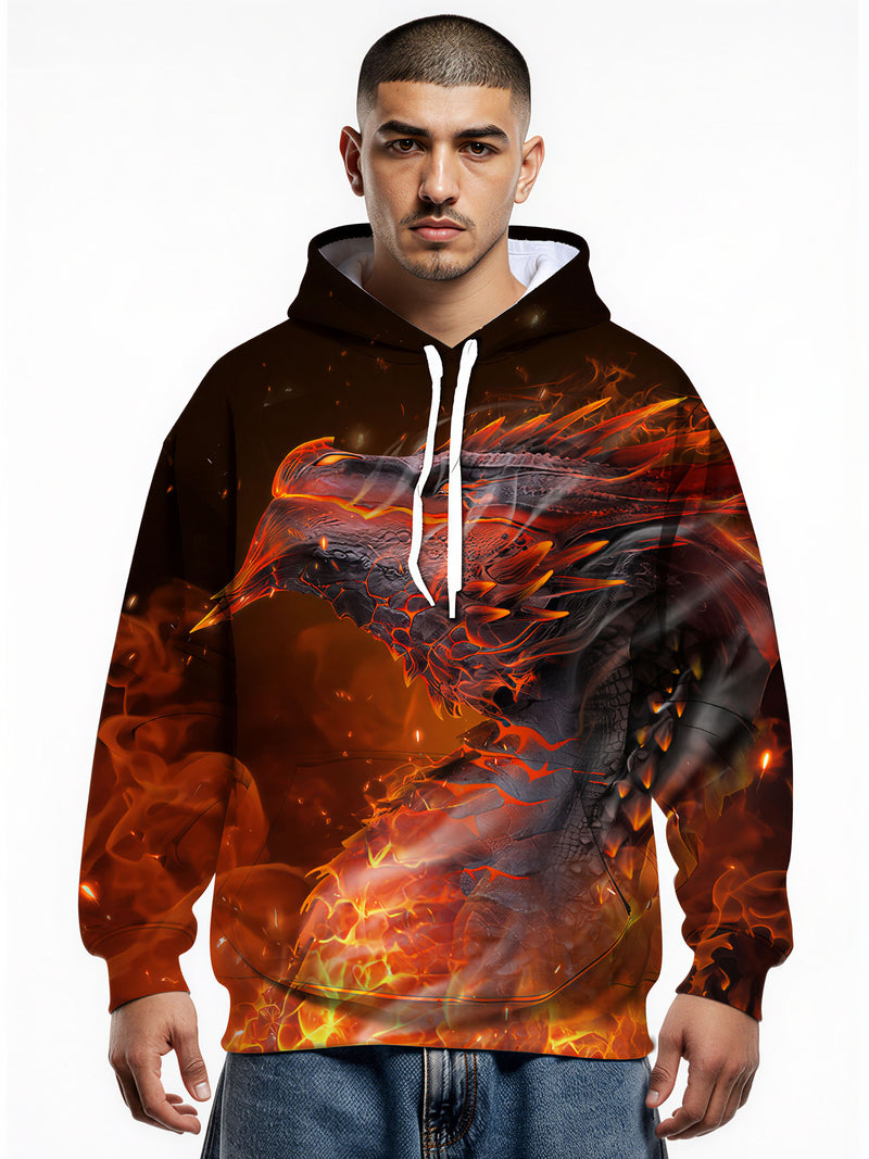 Men Women 3D All Over Print Dragon Fire Hoodie Sweatshirt