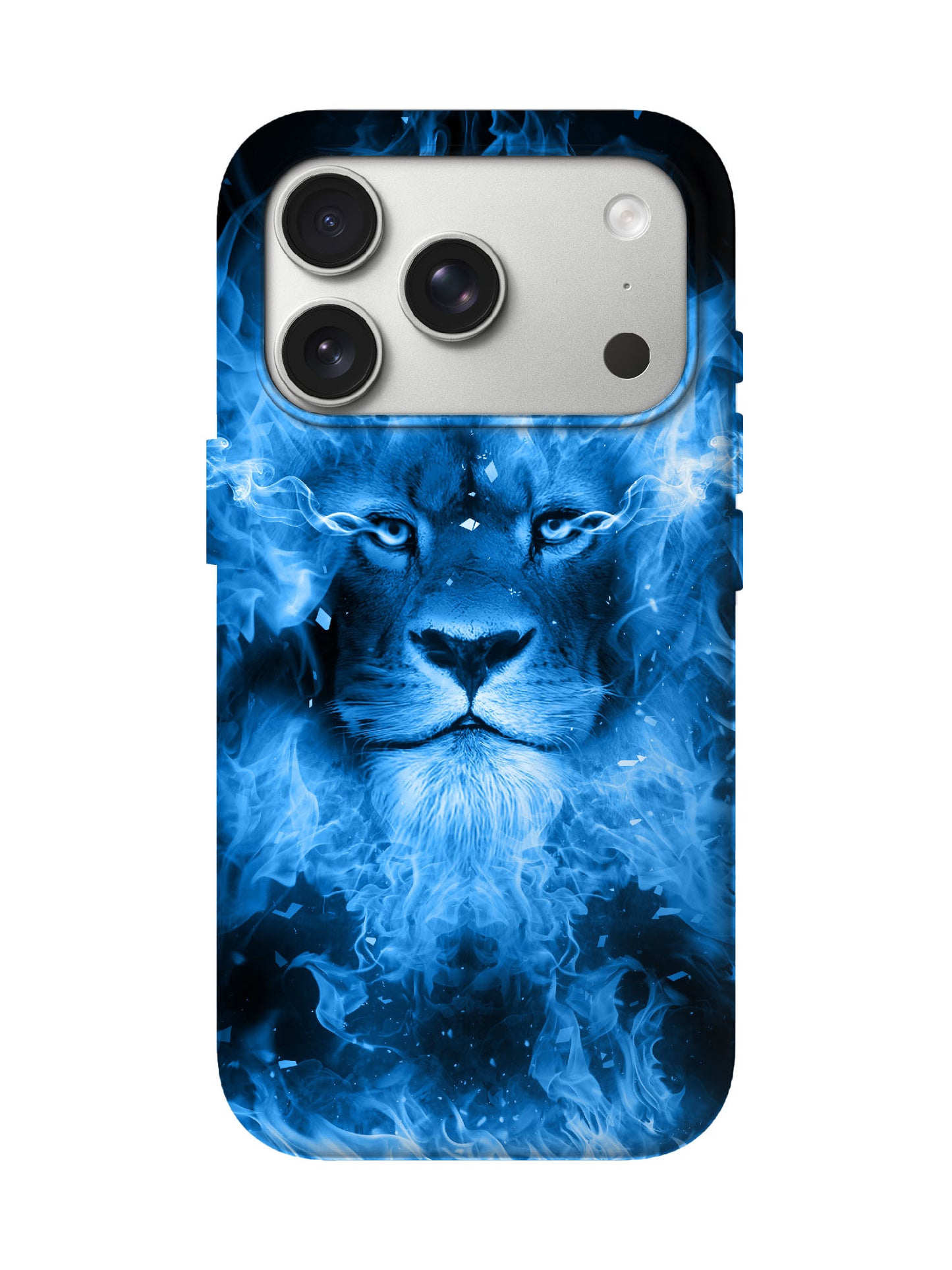 Blue Flame Lion Edgy Cyberpunk Tough Phone Case