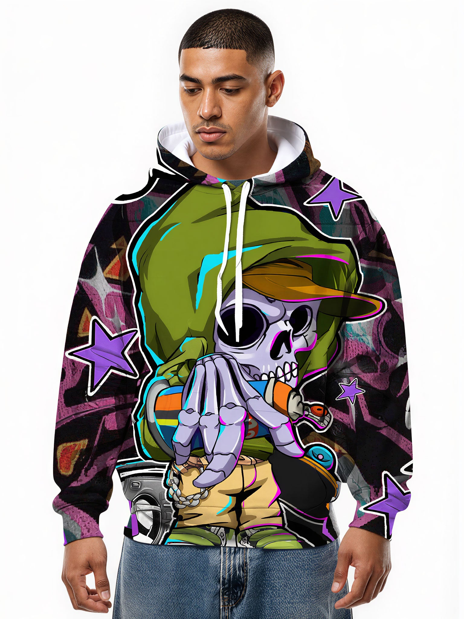 Men Women 3D All Over Print Skull Hip Hop Hoodie Streetwear Graphic Sweatshirt