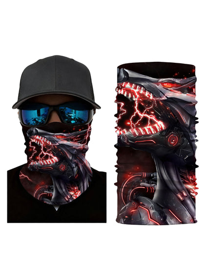 E-Girl E-Boy Cyberpunk Dragon Neck Gaiter with 3D all over print, breathable fabric, UV protection, unisex for gaming and streetwear