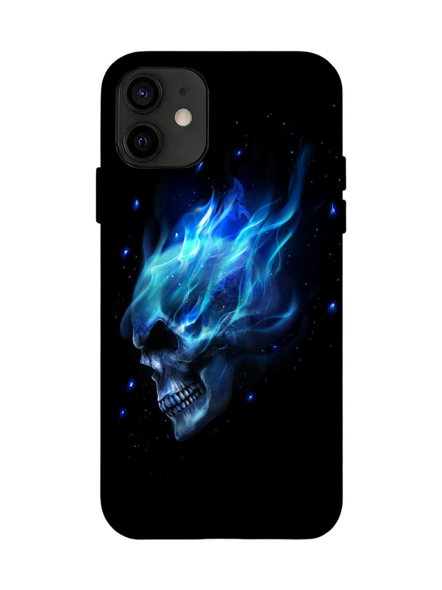 Shadowed Blaze: Side-Face Skull Edgy Protective Cover