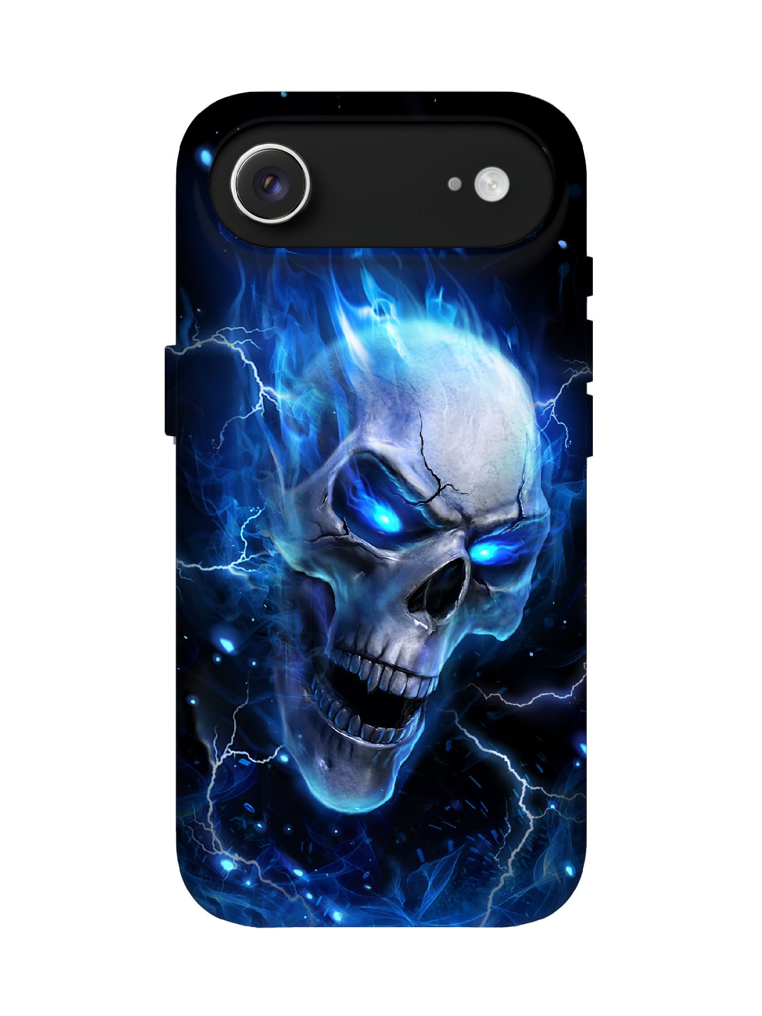 Skull Flame Lightning Edgy Cyberpunk Tough Phone Case