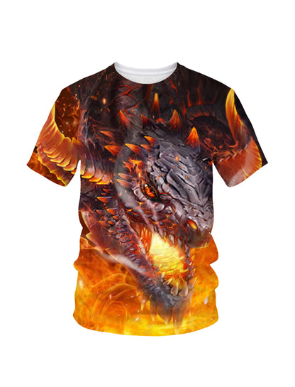 Men Women 3D All Over Print Dragon Fire T-Shirt Sweatshirt Apparel