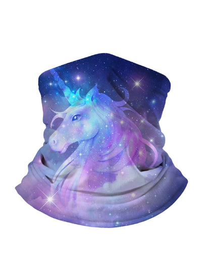 Tube Face Mask with 3D All Over Print Galaxy Nebula Unicorn Design, Aesthetic Y2K Style, Unisex Soft Stretchy Breathable Fabric for Daily Wear