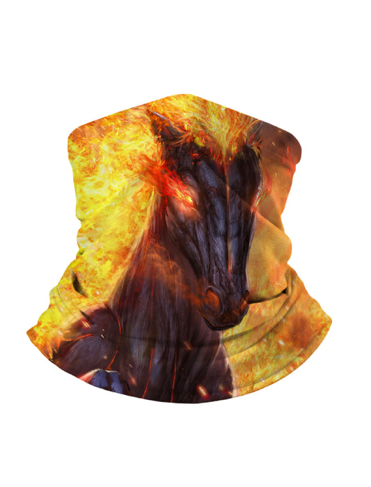 Unisex Fiery Horse Design – Breathable Windproof Face Gaiter