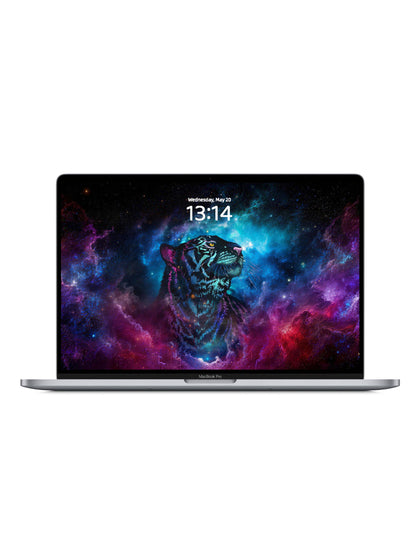 Blue Purple Galaxy Tiger Side Face Digital Wallpaper