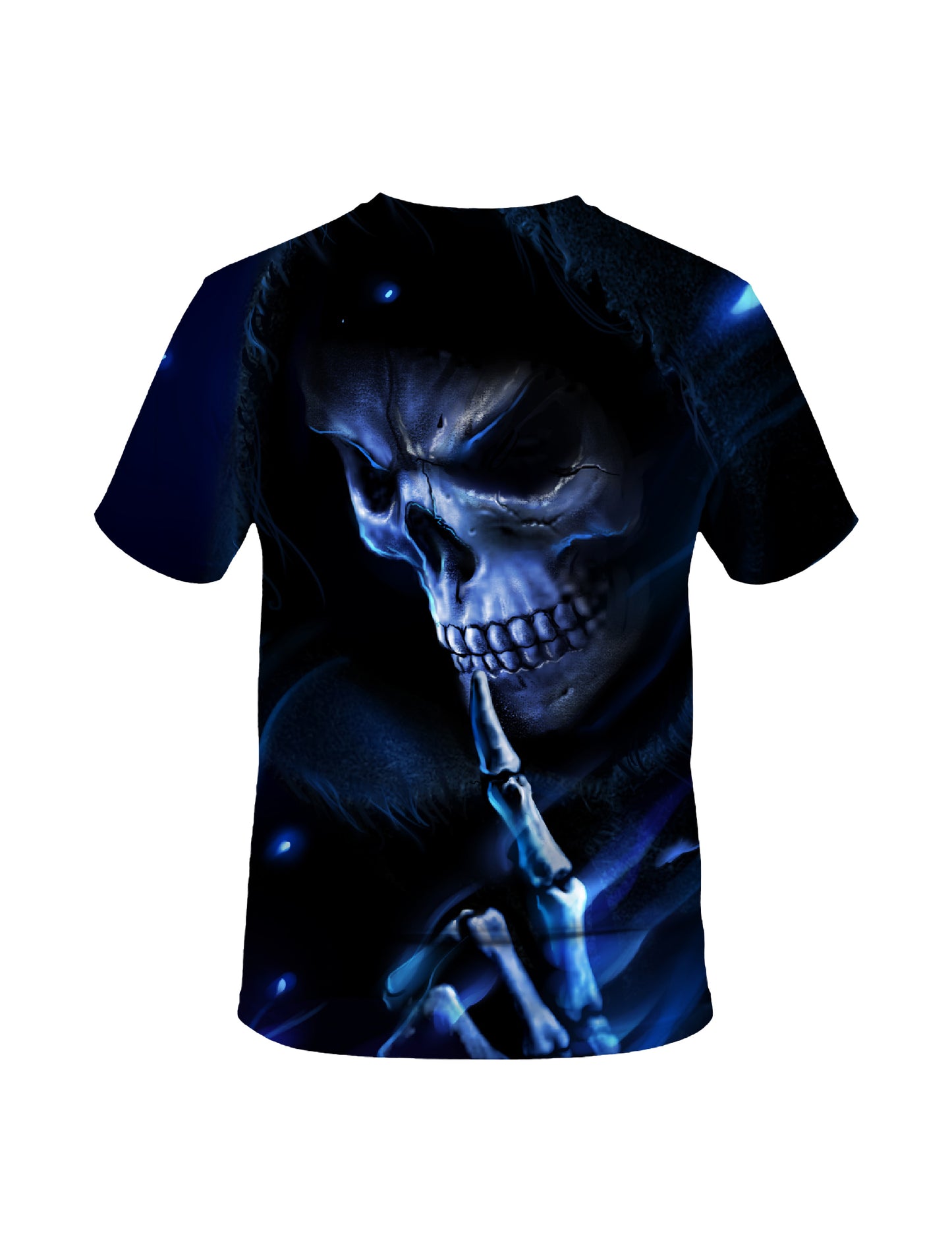 3D All Over Print Skull T-Shirt Men Women Gothic Blue Glow Streetwear Fashion Sweatshirt