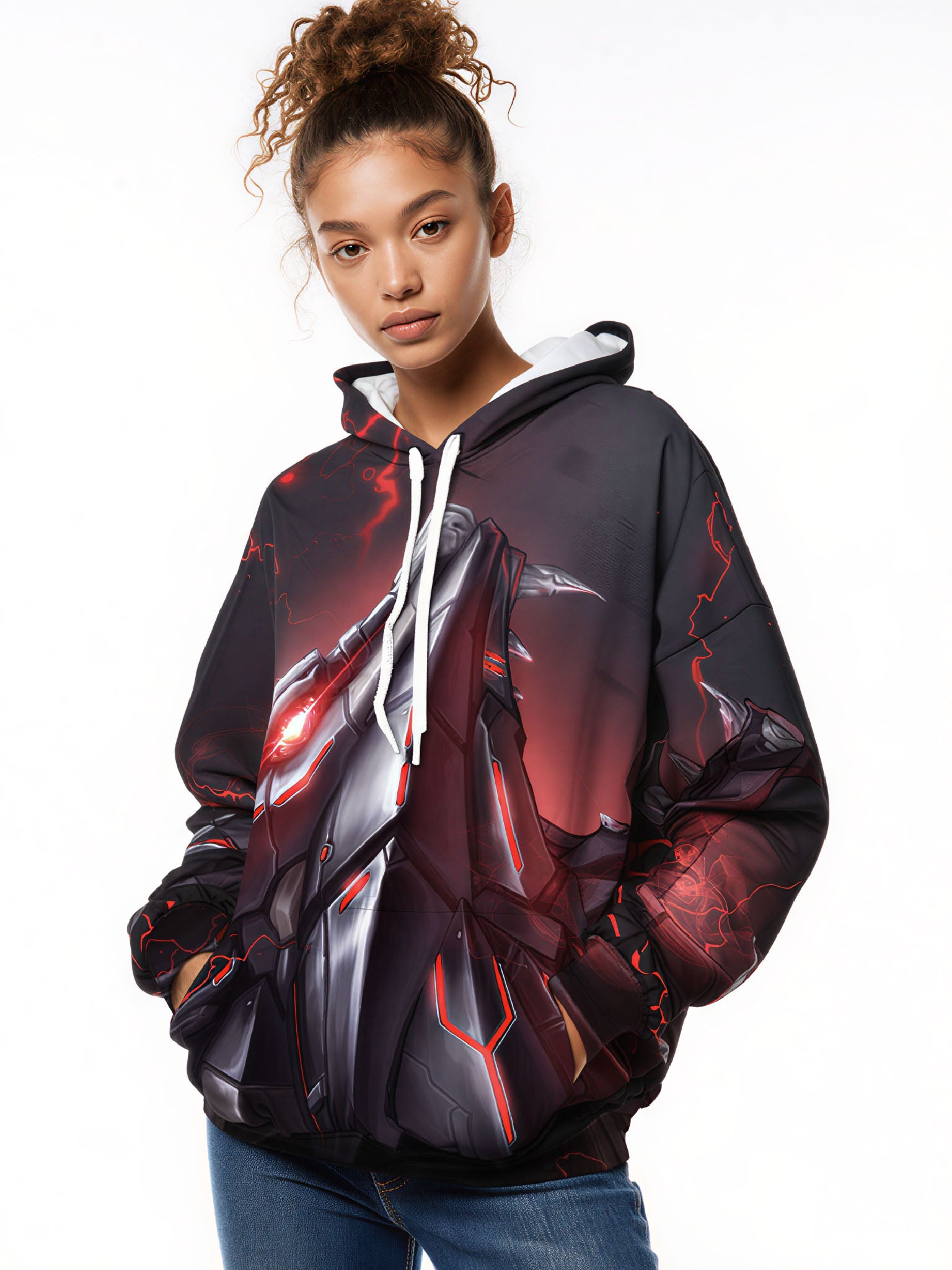 Cyber Mech Claw 3D Print Hoodie | Techwear Oversized Pullover