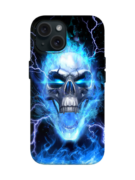 Skull Flame Lightning Edgy Cyberpunk Tough Phone Case