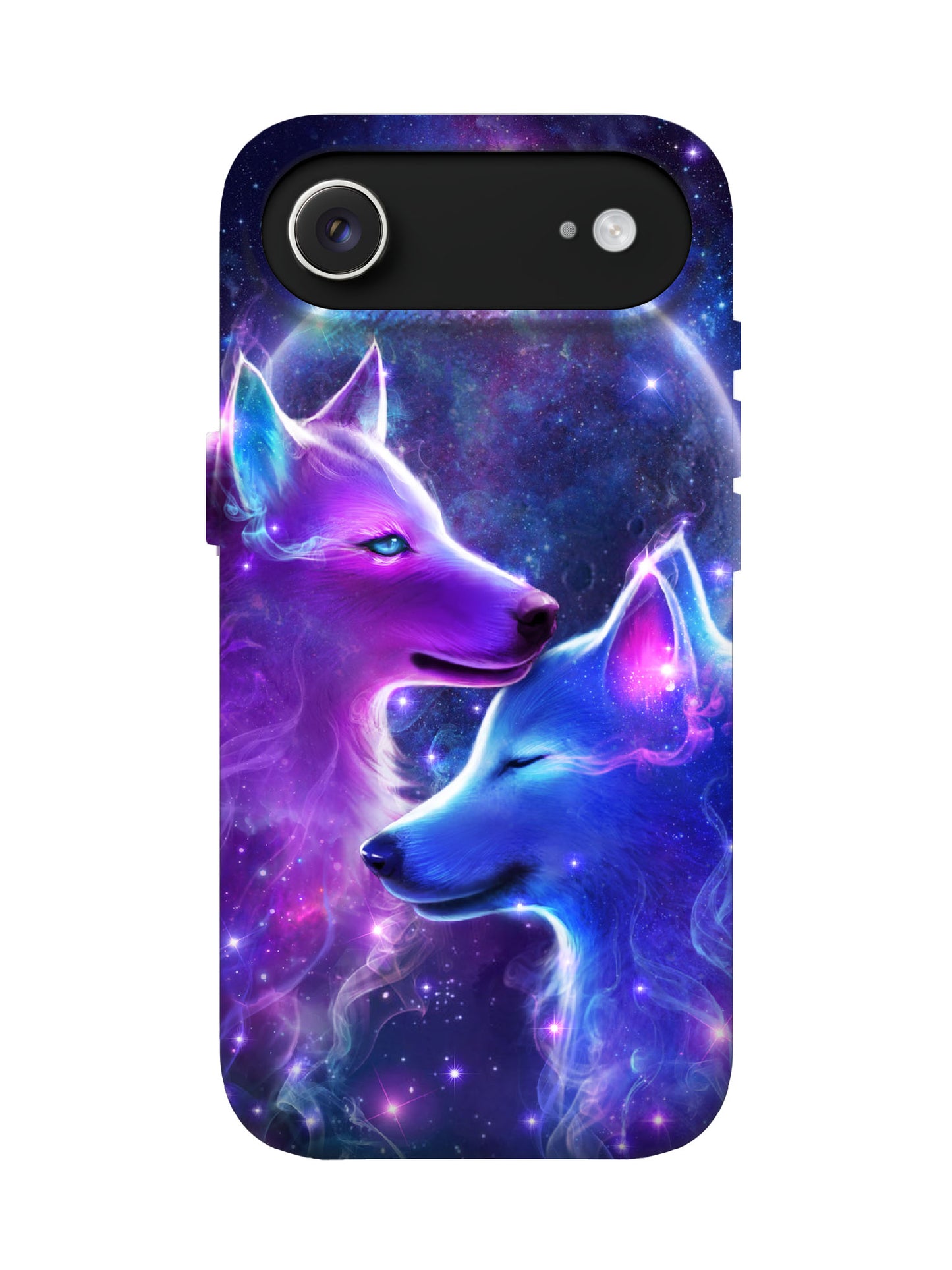 Cosmic Wolf Duo Edgy Cyberpunk Protective Phone Case