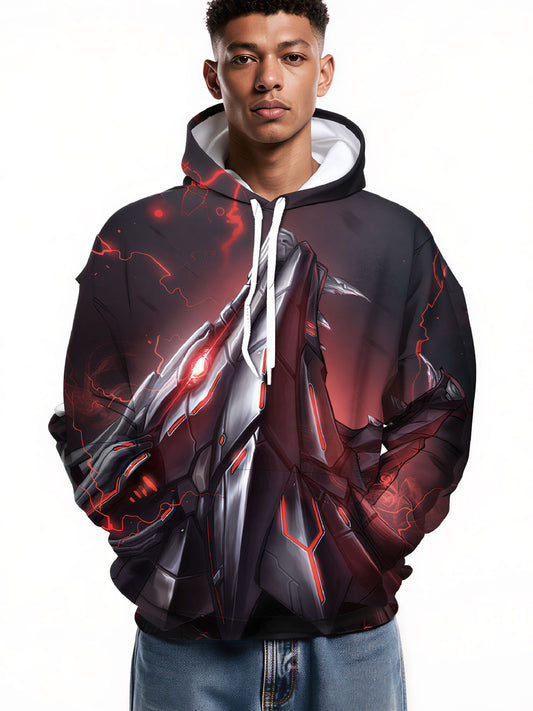 Cyber Mech Claw 3D Print Hoodie | Techwear Oversized Pullover