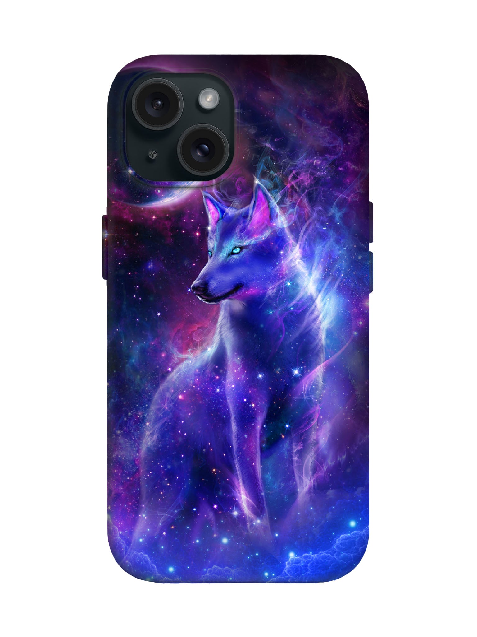 Cosmic Wolf Neon Cyberpunk Protective Phone Case