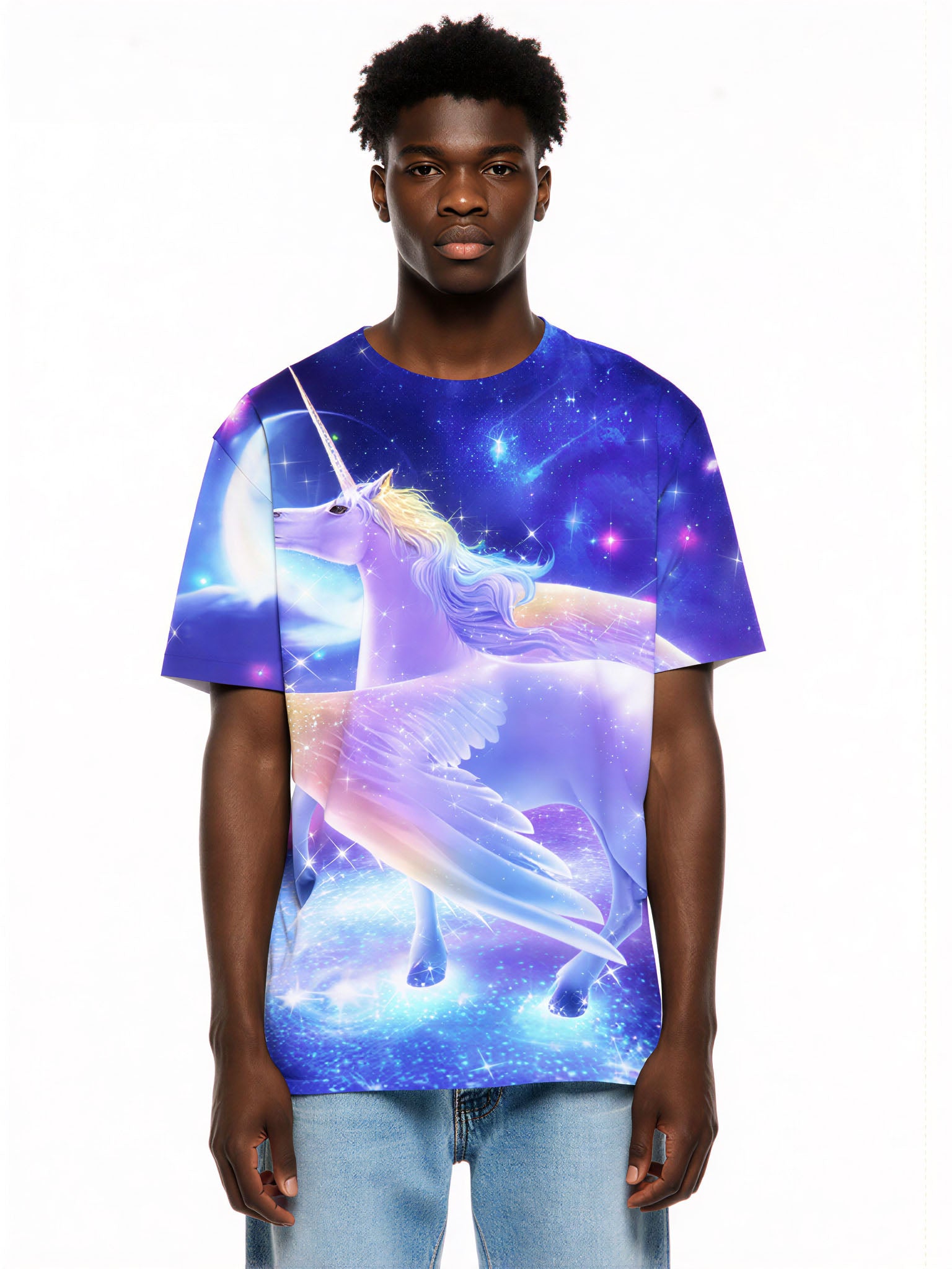 Unicorn 3D All Over Print T-Shirt for Men Women, Galaxy Sparkle Fantasy Style