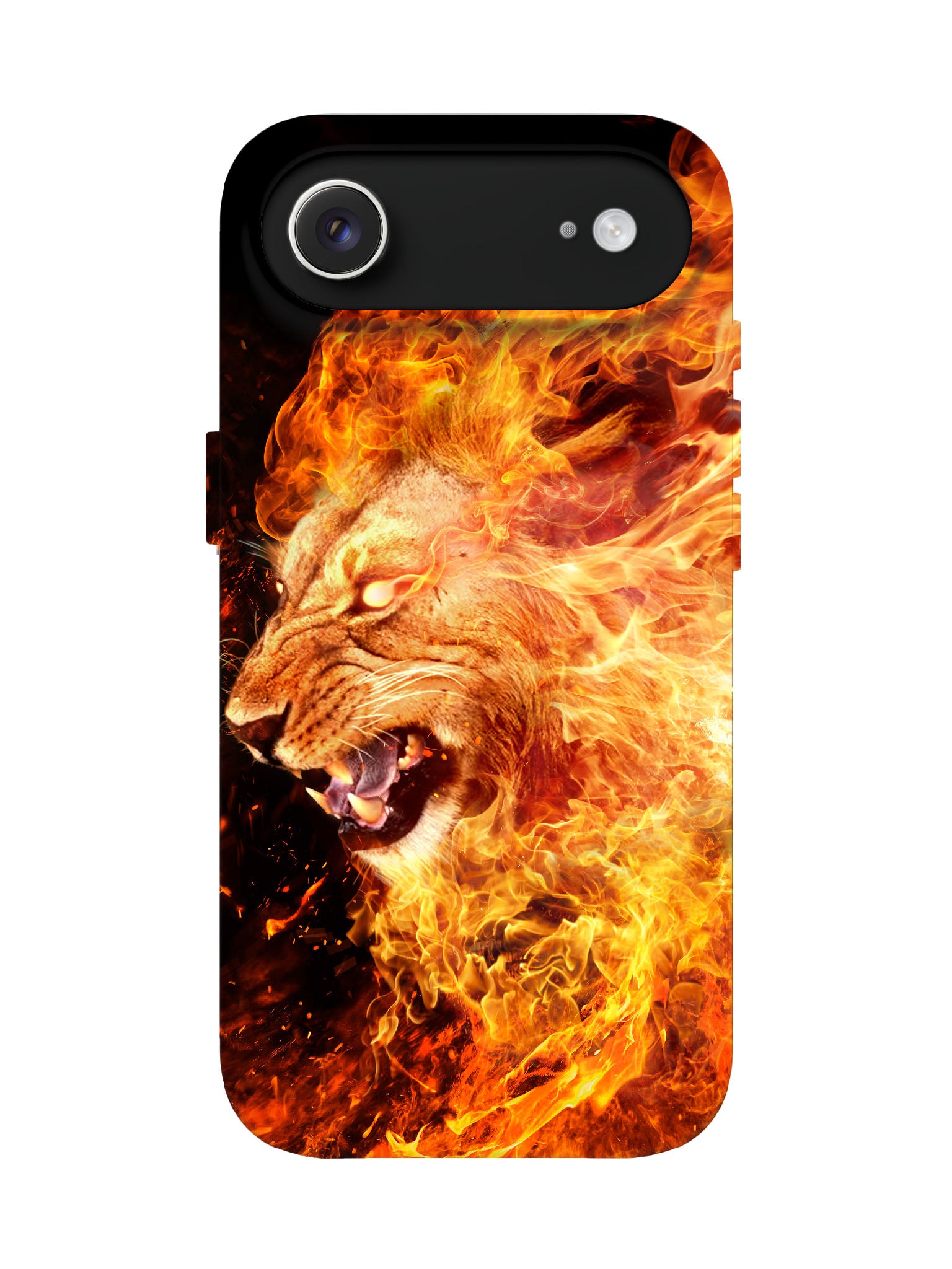 Flame Lion Head Edgy Tough Phone Case