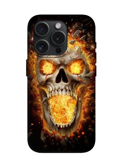 Flaming Skull Edgy Hardcore Tough Phone Case