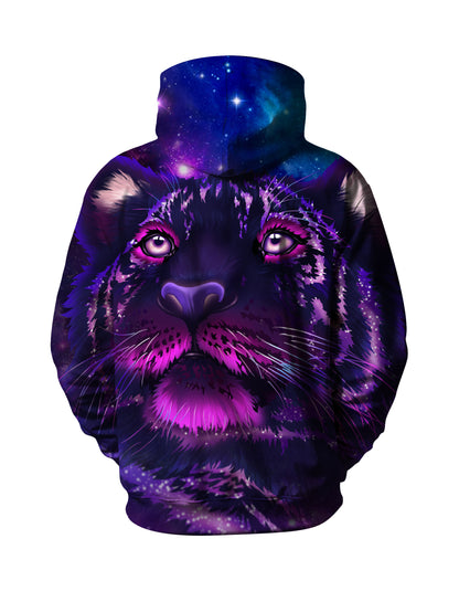 Galaxy Tiger 3D All Over Print Hoodie for Men Women, Cosmic Cat Art Pullover Sweatshirt